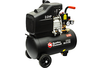 Компрессор поршневой масляный QUATTRO ELEMENTI KM 24-200 (200л/мин, 24л, 2л.с, 8 бар, 23кг)