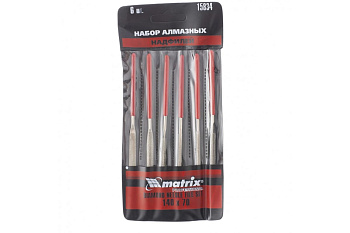 Набор надфилей алмазных, 140х70х3, 6шт MATRIX MASTER