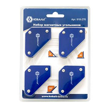 Угольник магнитный КОБАЛЬТ 58х50мм на 3 угла (45, 90, 135), магнит до 4кг