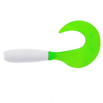 Твистер Credo 2,35"/6,0 см White & Green 7шт. (HS-10-016) Helios