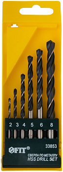 Набор сверл по мет HSS черн (2-8мм) 6шт