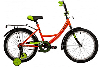 Велосипед NOVATRACK 20" Vector, оранжевый, защита А-тип, тормоз нож, крылья и багажник черн.