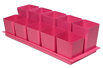 Набор горшков/рассады двухуровневый (5х0,75л+5х0,5л) цвет Французский розовый