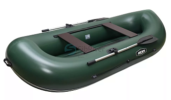 Лодка ПВХ "Ангара-300"надувное дно,  гребная , зеленая