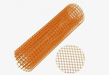 Садовая решетка 15х15мм (0,5х20м) для цветников, оранжевая 