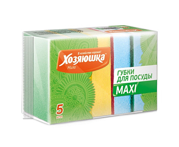 Губка для посуды "ХОЗЯЮШКА Мила" MAXI 5 шт., Г-07