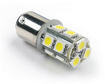 Светодиод 24V S25 13SMD (size 5050) P21W Ba15s белый TM NORD YADA																										