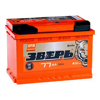 АКБ ЗВЕРЬ 6CT-77VL3 ZVEFB 77-3-R