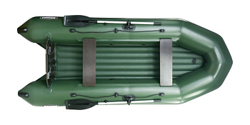 Лодка ПВХ "Бирюса-325"надувное дно, зеленая