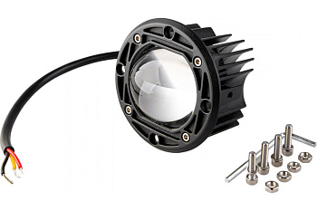 Фара светодиодная OFF ROAD 76*76*55мм круглая 12V/24V 15W 6000K/3000K SKYWAY 2 диода Дальний свет