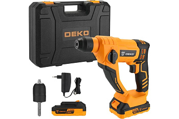Перфоратор акк. DEKO DKCH20, 20В, 2x2.0Ач в кейсе с патроном CH02