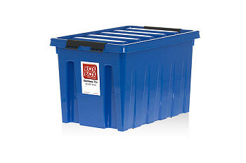 Ящик с крышкой на роликах, 70л прозрачный