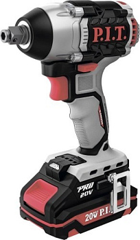 Гайковерт ударный акк. PIW20H-300B/4 P.I.T. бесщет. (20В, 300Нм, квадрат 1/2" и шестигран,1акб,4Ач)