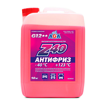 Антифриз AGA Z40 красный, G-12++ -40С, 10кг