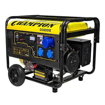 Генератор CHAMPION GG6501E+ATS (5/5,5кВт 15лс 25л 12В 81,5кг эл.стартер,счетчик)