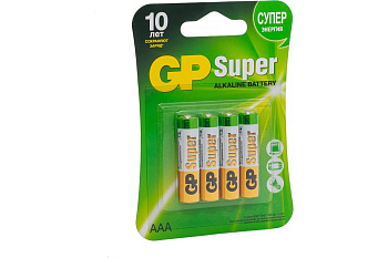 Батарейка GP Super Alkaline 24A 3/1 AAА (4шт)