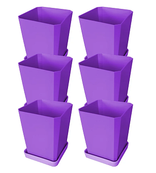 Набор горшков/рассады 6х0,75л фиолетовый