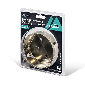 Коронка алмазная METALLICA Optima 100x55 мм, #80, по стеклу, плитке