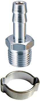Переходник 3/8"M на елочку 10мм с обжимным кольцом 10х15мм