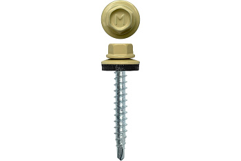 Саморез кровельный Daxmer 4,8х35 RAL 1014 (50) сверло №1