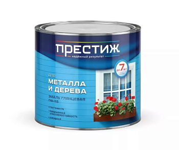 Эмаль глянцевая для металла и дерева ПРЕСТИЖ СТАНДАРТ ПФ-115 ВИШНЕВАЯ 1,9 кг