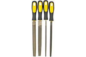 Набор напильников 200мм (3х гранный, плоский, круглый, полукруглый) 4шт