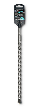 Бур по бетону SDS-plus METALLICA Optima 16 х360/300 мм, напайка с центром, 2 спирали