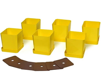 Набор горшков/рассады 6х0,5л желтый