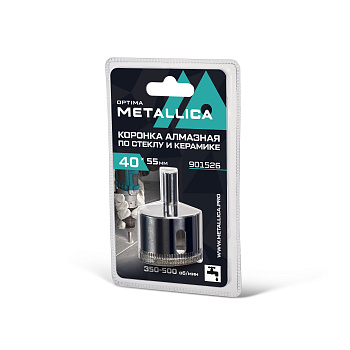 Коронка алмазная METALLICA Optima 40x55 мм, #80, по стеклу, плитке