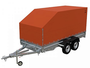 Прицеп 2хосный Универсал 121360 ЕВРО +тент/каркас (360-1300)R13 4х98, опор.кол