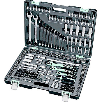 Набор инструмента, 1/4", 3/8", 1/2", Cr-V, S2, усиленный кейс, 216 предм. STELS