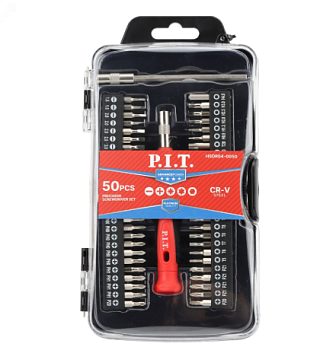 Набор бит для точных работ с рукояткой P.I.T. ADVANCE HSDR04-0050 (50шт, рукоятка, удлинитель, кейс)