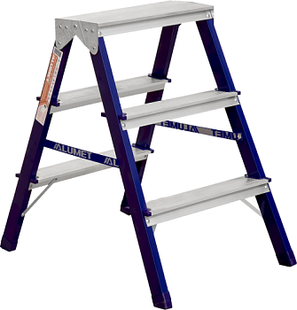 Стремянка двухсторонняя стальная 3 ступ. MD8203 (Алюмет) Стремянка двухсторонняя стальная 3 ступ. MD8203 (Алюмет)