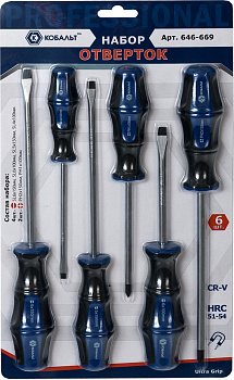Набор отверток КОБАЛЬТ Ultra Grip CR-V 