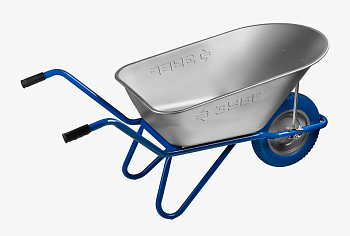 Тачка 1 колесо ПТ-100, 90 л, 180 кг, полиуретан ЗУБР Профессионал