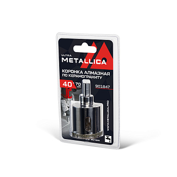 Коронка алмазная METALLICA Ultra  40х70 мм, #46, с сверлом, по керамограниту, плитке