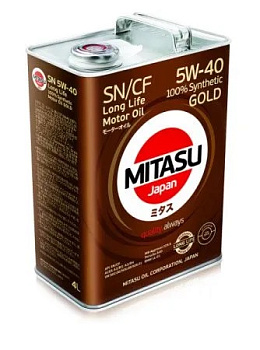 Масло моторное MITASU GOLD LL SN/CF 5w40 4л синтетическое универсальное MJ107