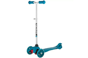 Самокат NOVATRACK Disco-kids Basik, свет.кол, 120*24, зад.76*24мм БИРЮЗОВЫЙ