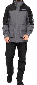 Костюм демисезонный Юкон цвет Серый/Черный ткань Breathable (Размер 52-54, Рост 182-188)