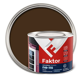 Эмаль FAKTOR ПФ-115 коричневая, 1,9кг