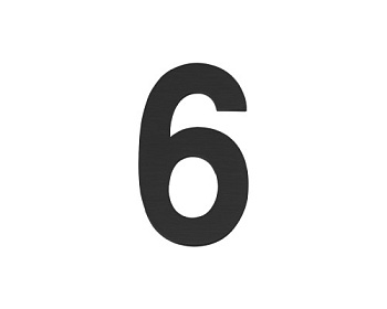 Цифра "6" самоклеящаяся SS304 (50х30) (FUARO) BL черный (46969) (FUARO)