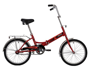 Велосипед NOVATRACK 20" складной, TG20, красный, тормоз нож, AL обода, багажни