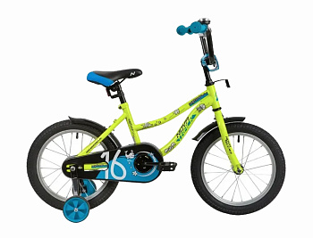 Велосипед FOXX 16", NEPTUNE салатовый, полная защита цепи, короткие крылья, нет багажника