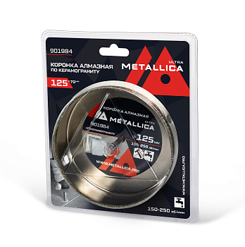 Коронка алмазная METALLICA Ultra 125х70 мм, #46, с сверлом, по керамограниту, плитке