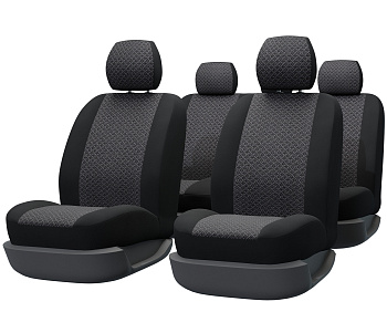 Чехлы универсальные к-т "APACHI" 11 предметов, 5 подгол, 4 молний, черный-точка.мат., жаккард