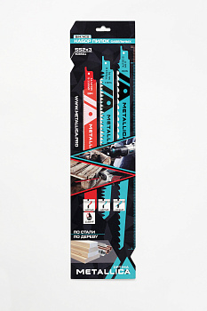 Набор пилок сабельных METALLICA Optima №2, S1531L/S1617K/S1122VF, 225-300мм, дер/мет, в карт.3шт Набор пилок сабельных METALLICA Optima №2, S1531L/S1617K/S1122VF, 225-300мм, дер/мет, в карт.3шт