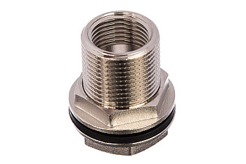 Штуцер (врезка) в бак (емкость) с прокладкой 3/4" (латунь) MPF, MP-У