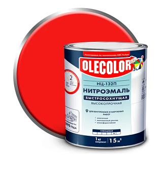 Эмаль НЦ-132 OLECOLOR красная, 1,7кг