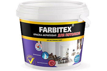 Краска акриловая для потолков FARBITEX 25кг Краска акриловая для потолков FARBITEX 25кг