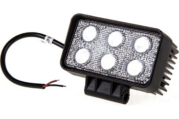 Фара светодиодная OFF ROAD 110*60(80)*45мм прямоугольная 12V/24V 18W 6000К SKYWAY 6 диодов Дальний с